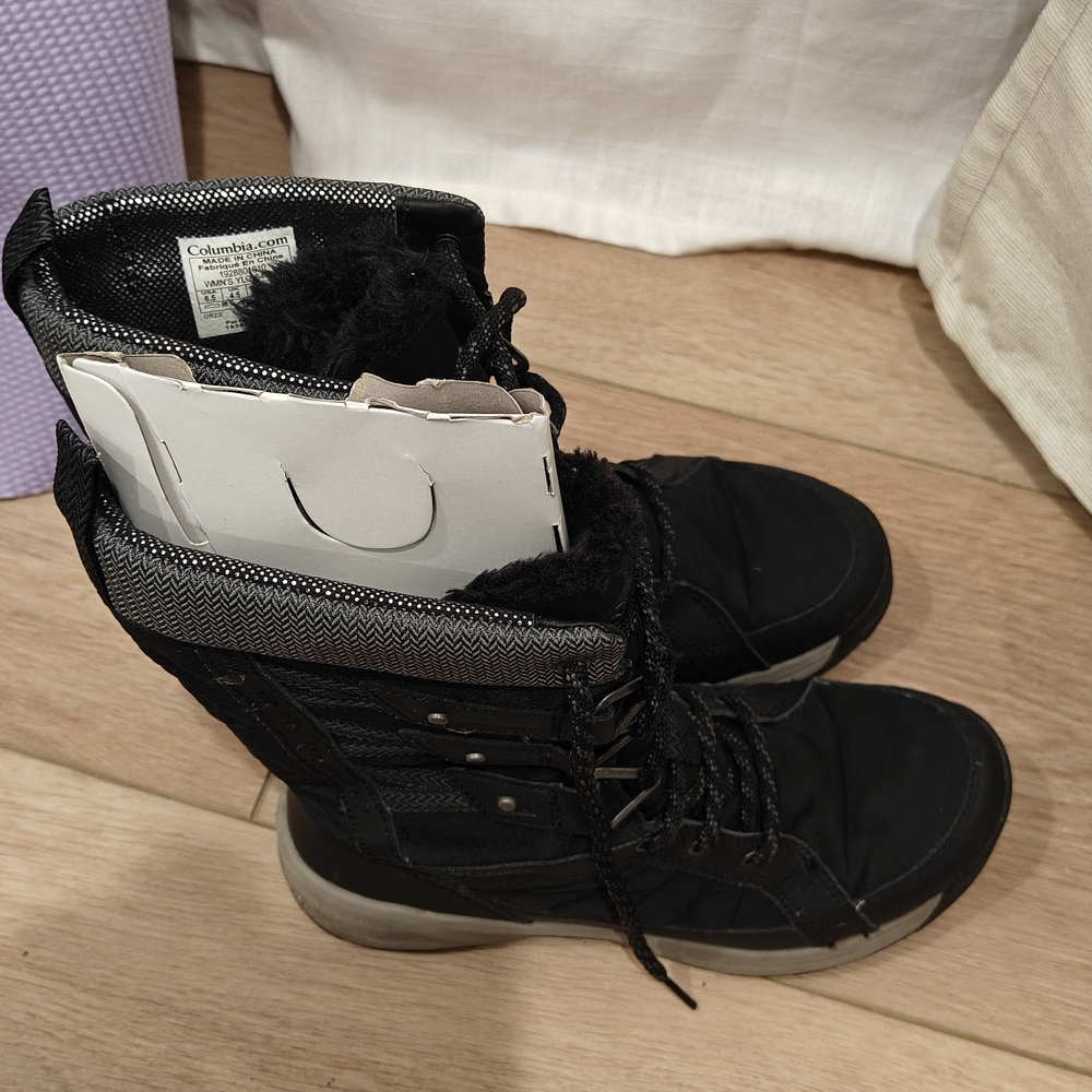 Columbia Black Winter Rain Boots with Sturdy Sole